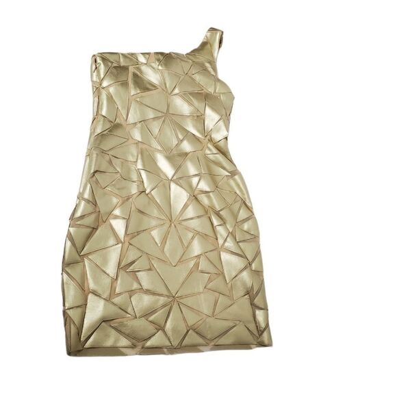 Aidan Mattox Geometric Applique Tulle Sheath Dress - Picture 7 of 14